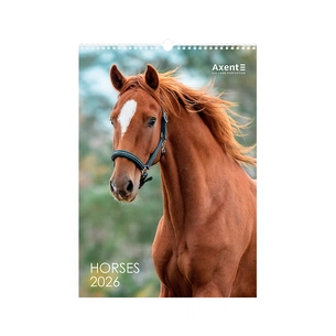 Календар Axent настінний А3 2026 р. Horses (8804-26-3-A) изображение 1