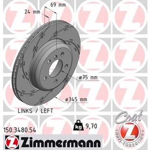 Гальмівний диск ZIMMERMANN 150.3480.54 зображення 1