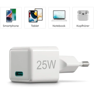 Зарядний пристрій Hama 25W USB-С PD white (00201981) изображение 1