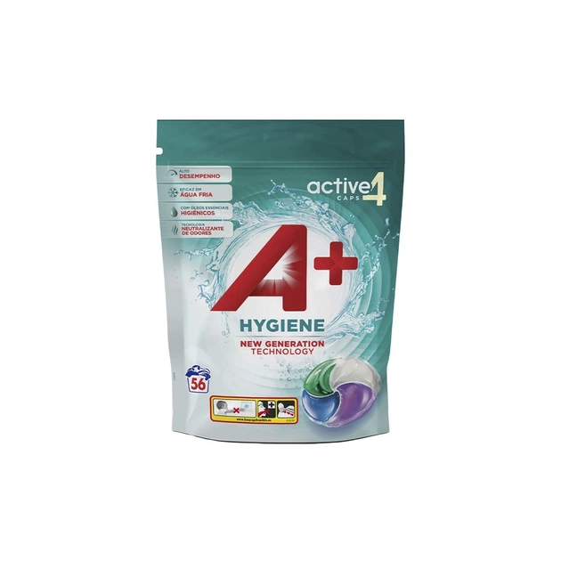 Капсули для прання A+ Hygiene Для всіх типів тканин 56 шт. (8435495836216) - зображення 1