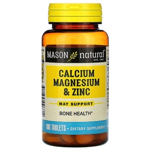 Мінерали Mason Natural Кальцій, магній та цинк, Calcium Magnesium & Zinc, 100 табле (MAV-09681) зображення 1