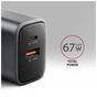 Зарядное устройство AXAGON 1xUSB-C PD67W + 1xUSB QC4+ PPS gray (ACU-PQ67) - уменьшенное изображение 2