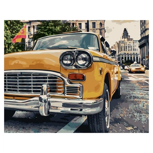 Картина по номерам Strateg Жовта ретро машина VA-1902 40х50 см (4820220564948) зображення 1