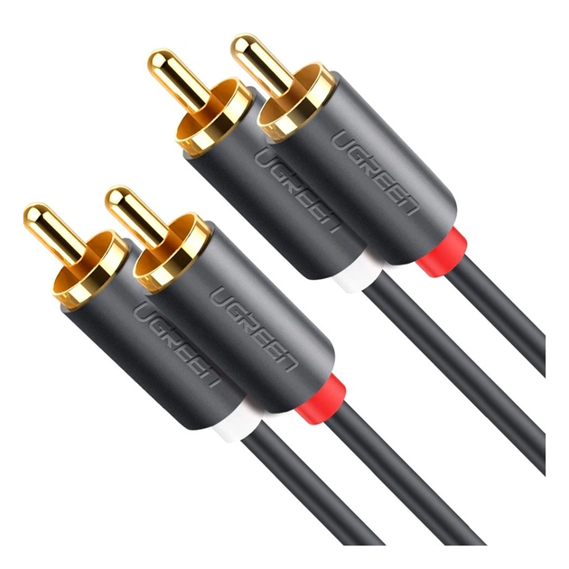 Кабель мультимедійний 2xRCA M to 2xRCA M 2.0m AV104 black Ugreen (10518) - зображення 1