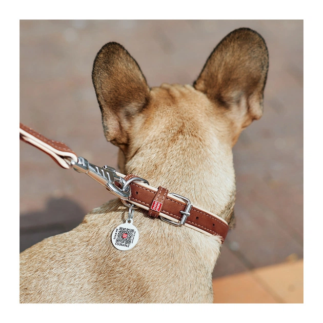 Нашийник для тварин WAUDOG Soft з QR паспортом S коричневий (7191) - изображение 4