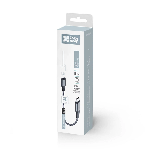 Перехідник USB-C M to Lightning F 0.17m gray ColorWay (CW-AD-CL) - picture 5