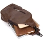 Сумка Vintage Через плече на два відділення шкірзам Темно-коричнева (20560) - зменшене зображення 5