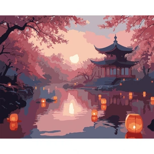 Картина по номерам Santi Таємнича Японія 40х50 см LED підсв (956643) зображення 1