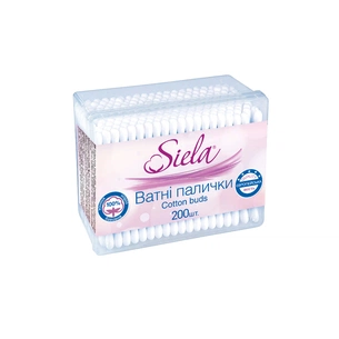 Ватні палички Siela Пластикова коробка 200 шт. (4820159840465) зображення 1