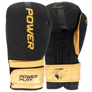 Боксерські рукавички PowerPlay 3024 Ultra Mat Чорно-Золоті 8 унцій (PP_3024_8oz_Bl/Gold) зображення 1