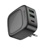 Зарядний пристрій BOROFONE BAS23A Lucky 1xUSB-C + 2xUSB PD30W Black (6941991109386) - уменьшенное изображение 4