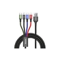 Дата кабель USB 2.0 AM to Lightning + Micro 5P + USB-C 1.2m 3.5A black Baseus (CA1T4-B01) - зменшене зображення 1