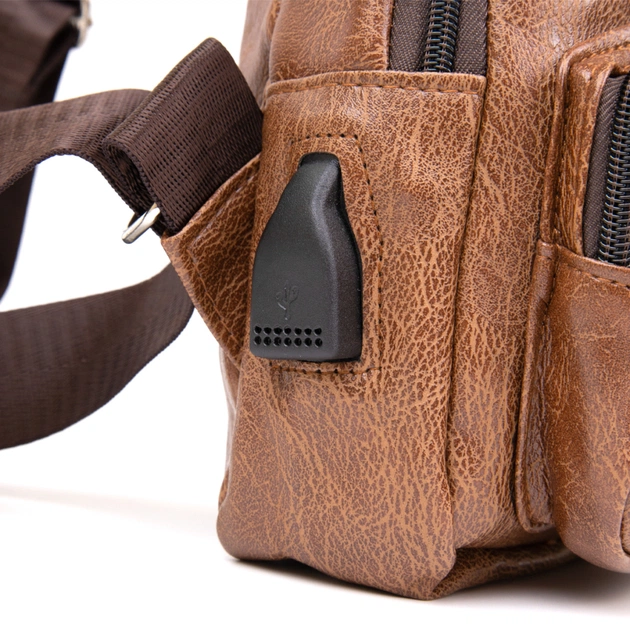 Сумка Vintage Крос боді смарт зі шкірозамінника Руда (20573) - изображение 3