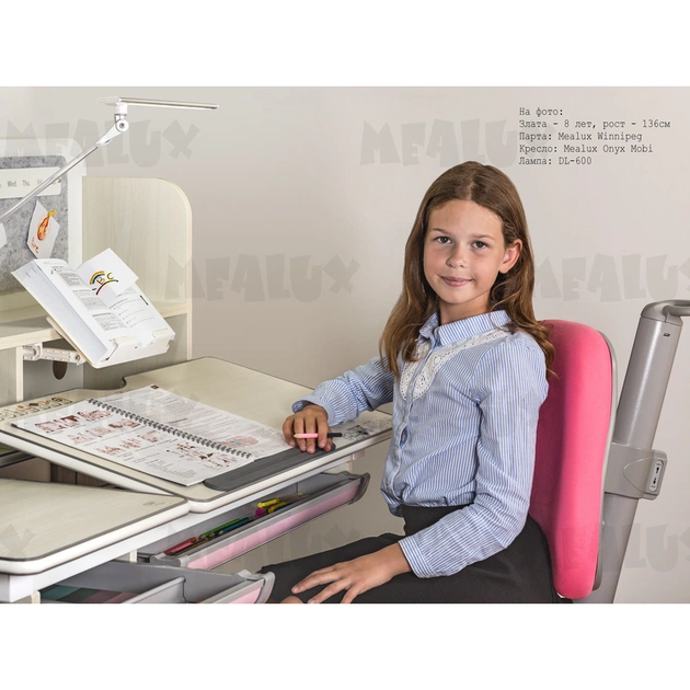 Парта Mealux Winnipeg Multicolor Pink (BD-630 MG + PN Multicolor) - зображення 3