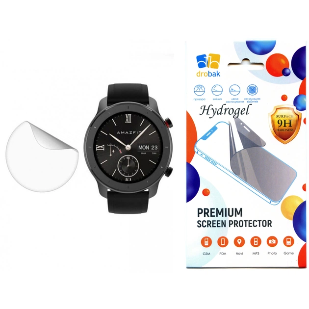 Плівка захисна Drobak Hydrogel Amazfit GTR 3 (2шт) (313170) (313170) - изображение 1