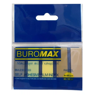 Стікер-закладка Buromax Plastic PASTEL 45x12mm, 5х25шт (BM.2302-99) зображення 1