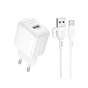 Зарядное устройство BOROFONE 1xUSB QC3.0 18W + cable UAB-A to USB-C BAS42A white (6941991113802) - уменьшенное изображение 1