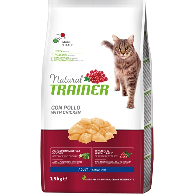Сухий корм для кішок Trainer Natural Super Premium Adult з куркою 1.5 кг (8059149029627) - зображення 1