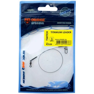 Повідець Ukrspin Orange Spinning титан з вертлюгом 22см 12кг (25lb)/0.35мм (1590.02.68) зображення 1