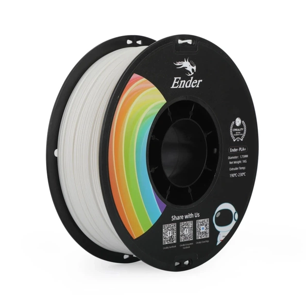 Пластик для 3D-принтера Creality PLA+ 1кг, 1.75мм, white (3301010305) - изображение 1