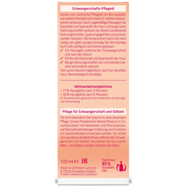 Косметика для мам Weleda Олія для профілактики розтяжок 100 мл (4001638500777) - picture 3
