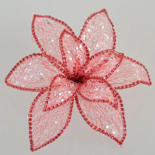 Ялинкова іграшка YES! Fun Квітка пуансетії Північне сяйво червона, 24*24см (750298) зображення 1