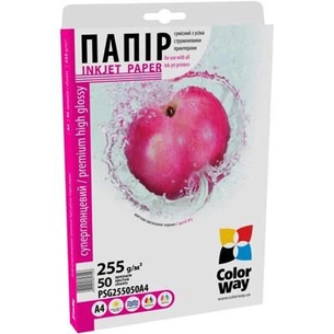 Фотопапір ColorWay A4 255г superglossy, 50c (PSG255050A4) зображення 1