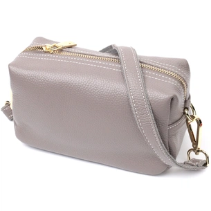 Сумка Vintage Жіноча з двома ременями з натуральної шкіри Сіра (22275) зображення 1