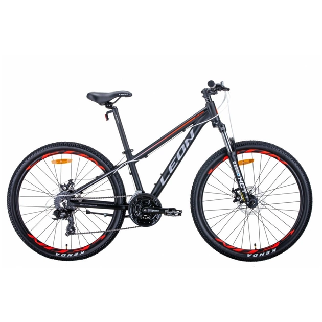 Велосипед Leon 26" SUPER JUNIOR рама-13" 2021 Black/Orange (OPS-LN-26-066) - изображение 1