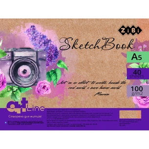 Альбом для малювання ZiBi А5, Скетчбук ART Line 40 аркушів, пружина білий блок (ZB.1495) зображення 1