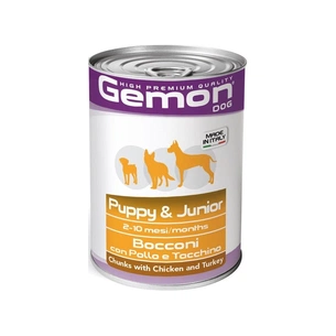 Консерви для собак Gemon Dog Wet Puppy&Junior шматочки з куркою та індичкою 415 г (8009470387866) зображення 1