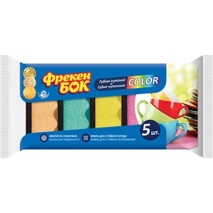 Губки кухонні Фрекен БОК Color з хвилястою поверхнею 5 шт. (4823071649703) зображення 1