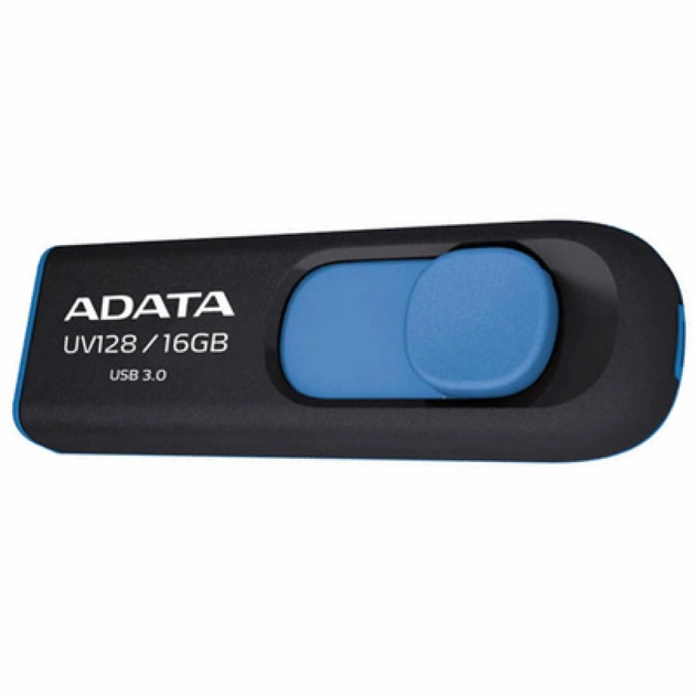 USB флеш накопичувач ADATA 16Gb UV128 black-blue USB 3.0 (AUV128-16G-RBE) - изображение 1