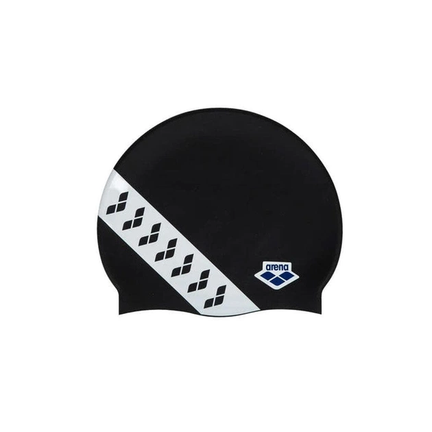 Шапка для плавання Arena Icons Team Stripe Cap 001463-111 чорний, білий Уні OSFM (3468336779156) - зображення 1