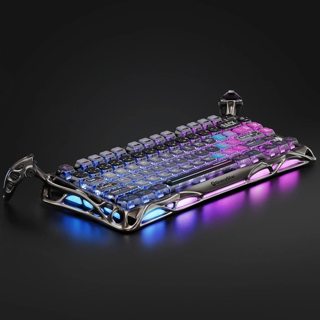 Клавіатура бездротова GravaStar Mercury K1 Pro Cyberpunk (GSK1PRO_CBLK) - зображення 9
