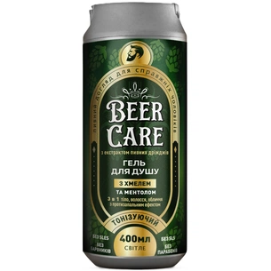 Гель для душу Beer Care 3 в 1 З хмелем та ментолом Тонізувальний 400 мл (4820164641996) зображення 1