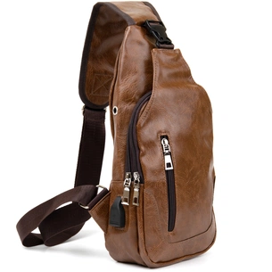 Сумка Vintage Через плече на два відділення Світло-коричнева (20561) зображення 1