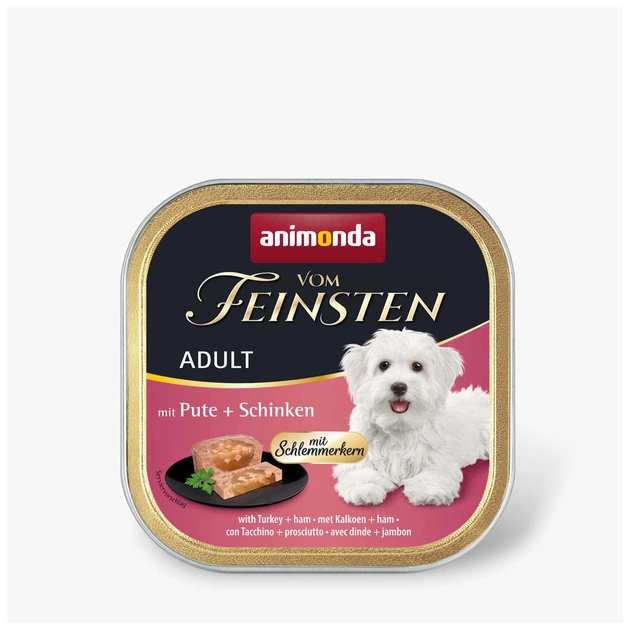Консерви для собак Animonda Vom Feinsten gourme Adult with Turkey+Ham 150 г (4017721823326) - изображение 1