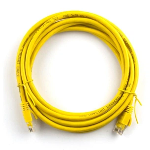 Патч-корд 1.5м, RJ-45, Cat.5e, CU, мідь, жовтий Ritar (PCR-CU/1.5Yw / 04284) зображення 1