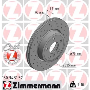 Гальмівний диск ZIMMERMANN 150.3431.52 зображення 1