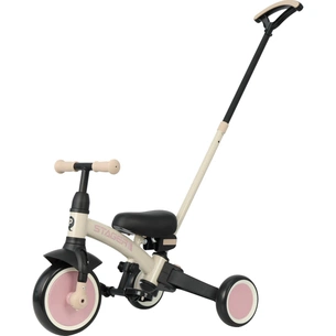 Дитячий велосипед QPlay Stager 3 в 1 з ручкою, біговел, Beige-Pink (T80STAGERBeigePink) зображення 1