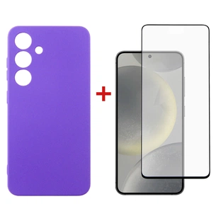 Чохол до мобільного телефона Dengos Samsung Galaxy S24 Carbon + glass Purple (DG-KM-102) зображення 1
