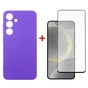 Чохол до мобільного телефона Dengos Samsung Galaxy S24 Carbon + glass Purple (DG-KM-102) - зменшене зображення 1