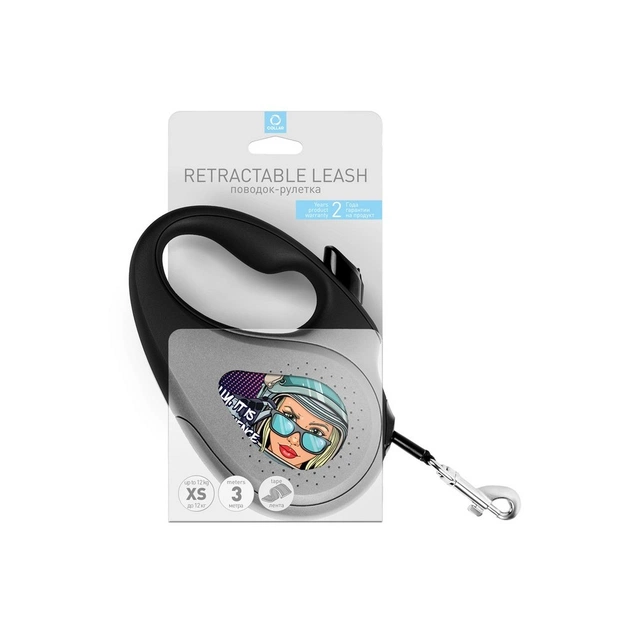 Повідець для собак WAUDOG R-leash "Ракетобудування" M до 25 кг 5 м чорний (8125-0124-01) - зображення 5