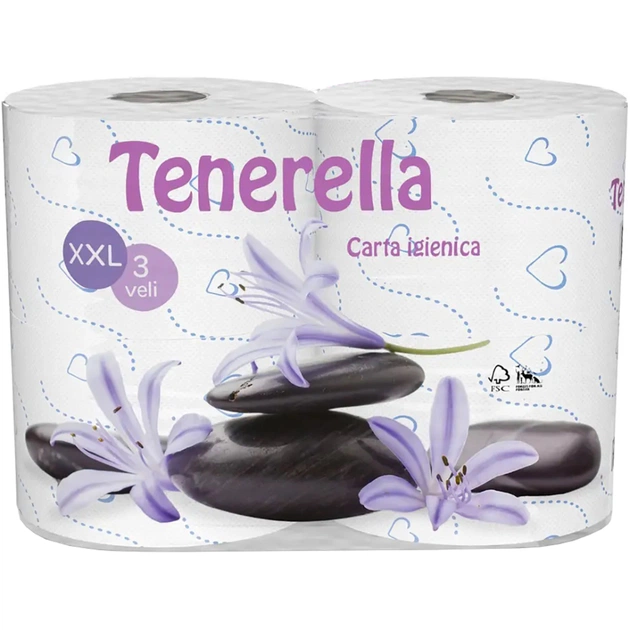 Туалетний папір Tenerella XXL 3 шари 300 відривів 4 рулони (8021161002278) - изображение 1