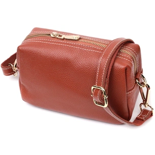 Сумка Vintage Жіноча з двома ременями з натуральної шкіри Коричнева (22273) зображення 1