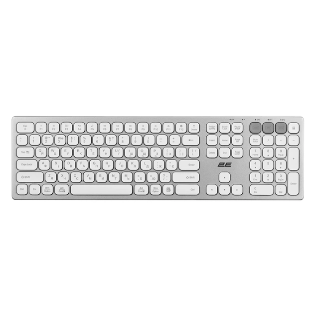Клавіатура 2E KS270 109key Wireless UA Silver/White (2E-KS270WBWH_UA) - зображення 1