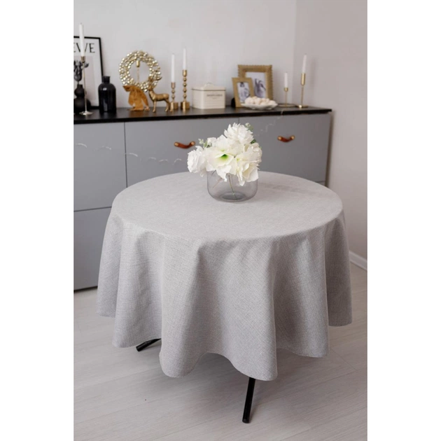 Скатерть Прованс праздничная круглая Жемчужина Silver Dх136 (037602) - изображение 6