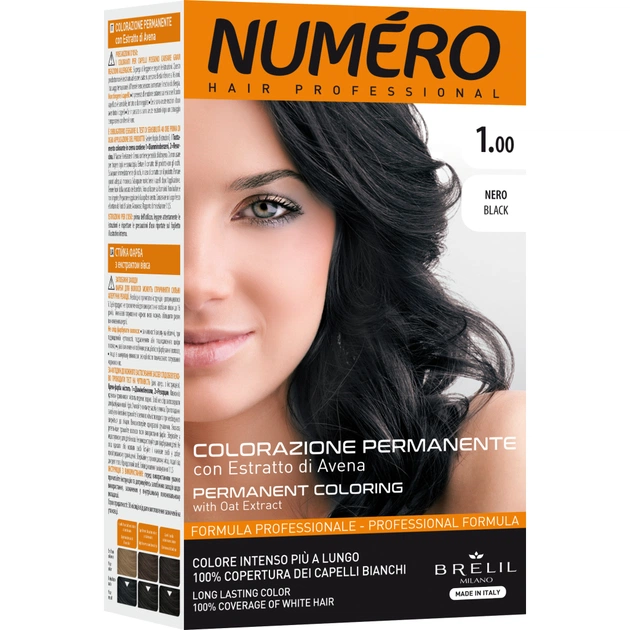 Фарба для волосся Brelil Numero 1.00 - Black 140 мл (8011935081226) - изображение 1