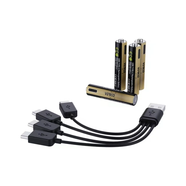 Аккумулятор Verico AAA USB Type-C 750mAh/1125mWh-1.5V Li-ion 4шт./уп. (Loop Energy PRO) (1UDBT-A7WEAC-NN) - изображение 5